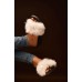 Crystal Accessorised White Feathered Ladies Slippers.